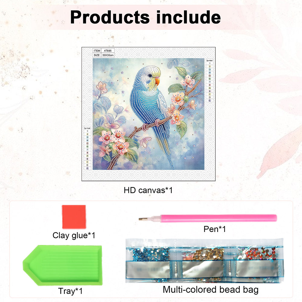 Parrot Bird - Special Shaped Drill Diamond Painting 30*30CM
