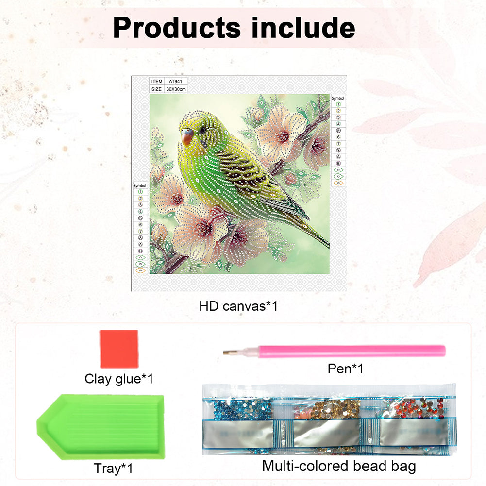 Parrot Bird - Special Shaped Drill Diamond Painting 30*30CM