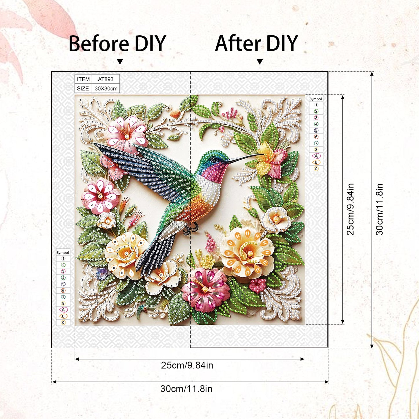 Hummingbird - Special Shaped Drill Diamond Painting 30*30CM