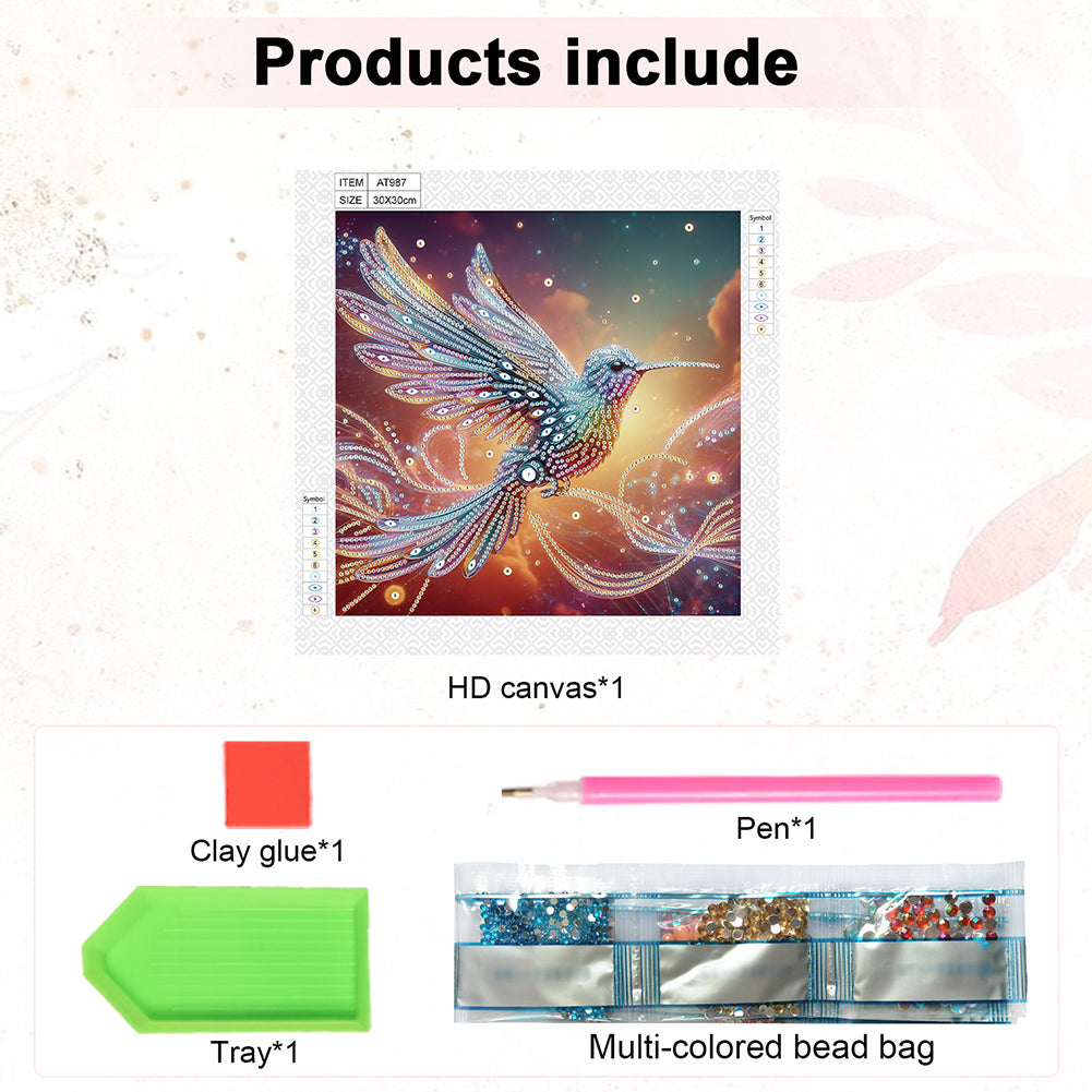 Hummingbird - Special Shaped Drill Diamond Painting 30*30CM