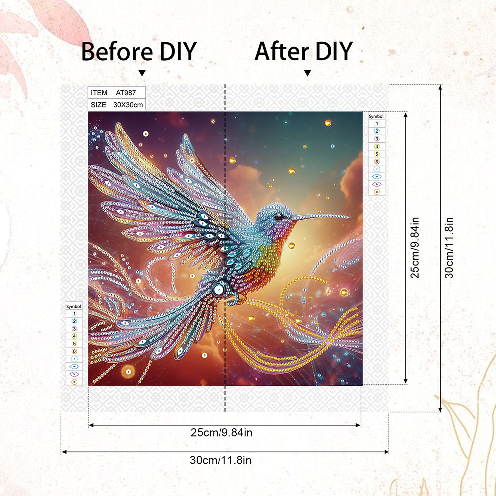 Hummingbird - Special Shaped Drill Diamond Painting 30*30CM