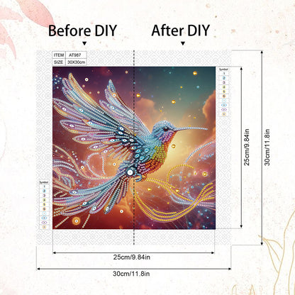 Hummingbird - Special Shaped Drill Diamond Painting 30*30CM