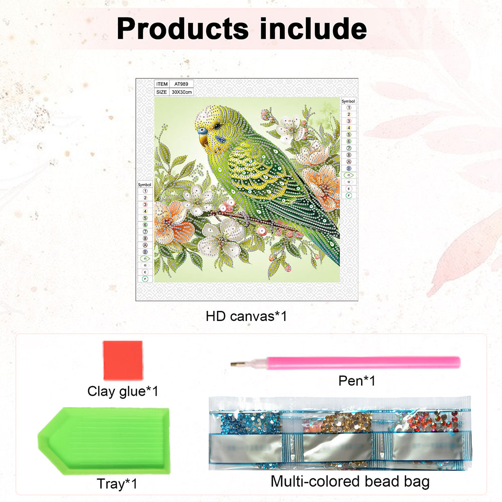 Parrot Birds - Special Shaped Drill Diamond Painting 30*30CM