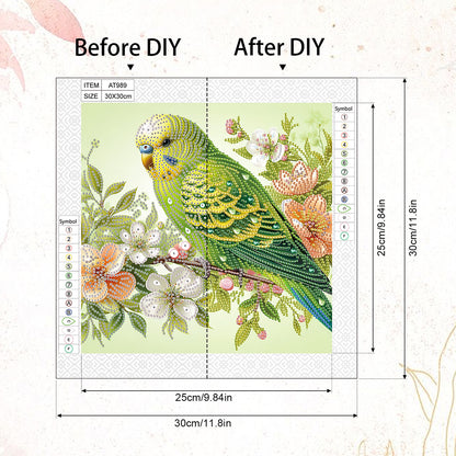 Parrot Birds - Special Shaped Drill Diamond Painting 30*30CM