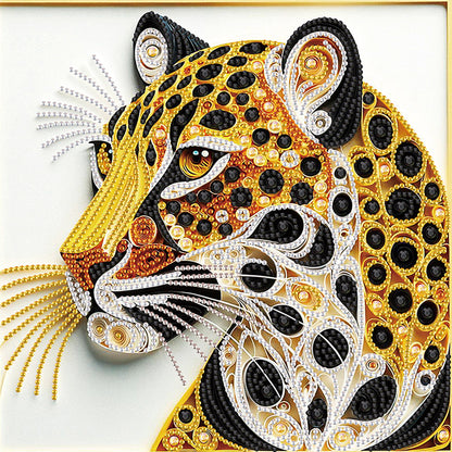 Paper Quilling Leopards - Special Shaped Drill Diamond Painting 30*30CM