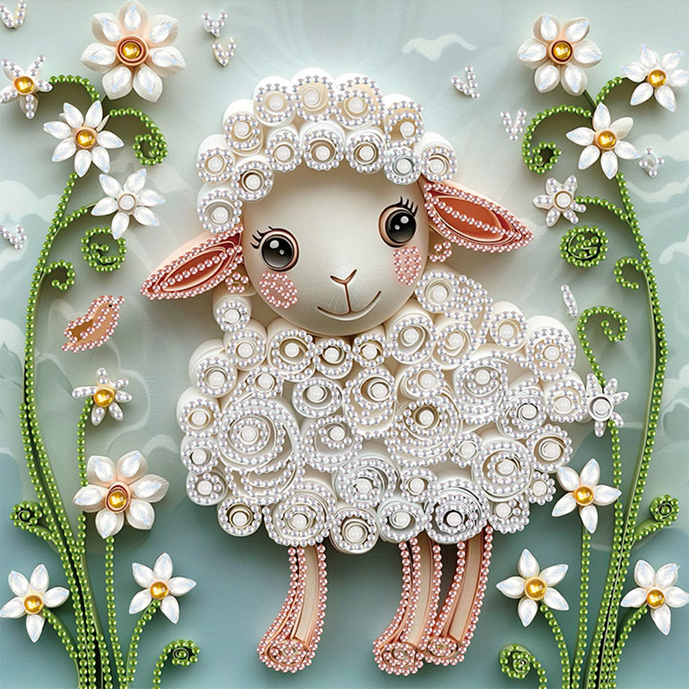 Paper Quilling Sheep - Special Shaped Drill Diamond Painting 30*30CM