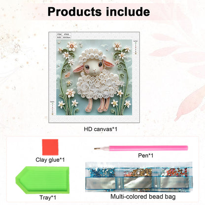 Paper Quilling Sheep - Special Shaped Drill Diamond Painting 30*30CM