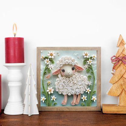 Paper Quilling Sheep - Special Shaped Drill Diamond Painting 30*30CM
