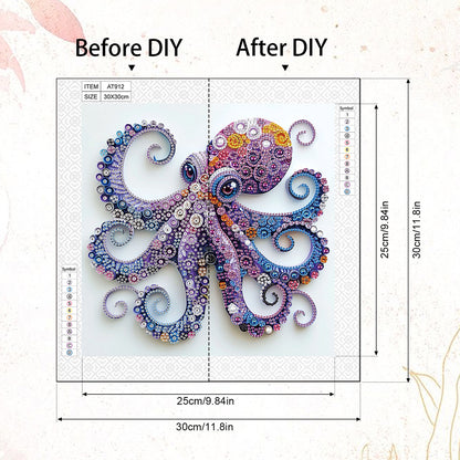 Paper Quilling Octopuses - Special Shaped Drill Diamond Painting 30*30CM