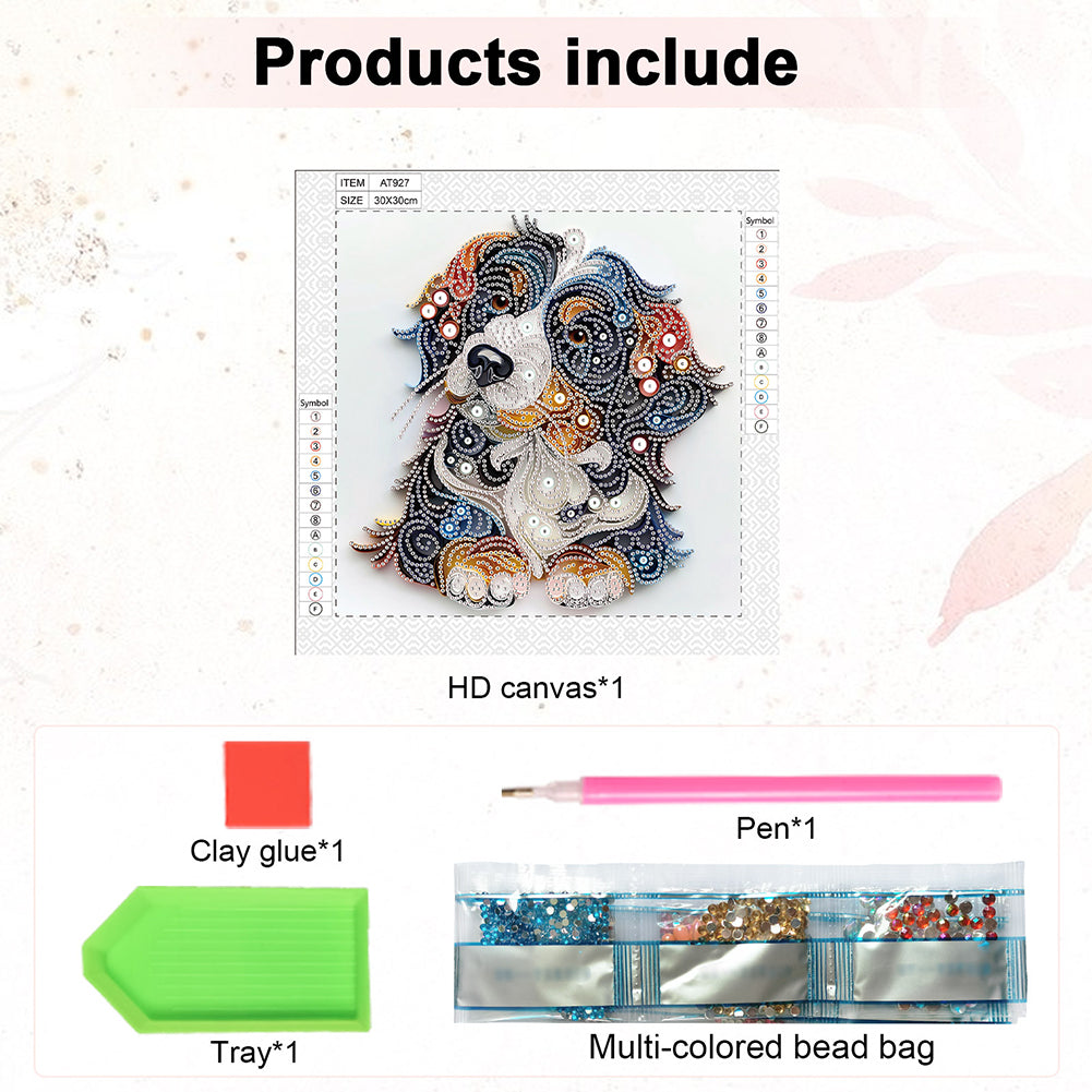 Paper Quilling Puppies - Special Shaped Drill Diamond Painting 30*30CM