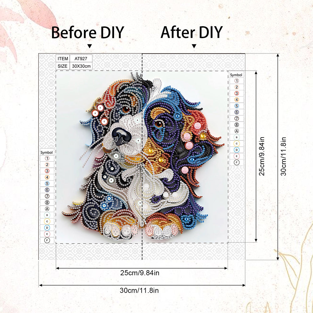 Paper Quilling Puppies - Special Shaped Drill Diamond Painting 30*30CM