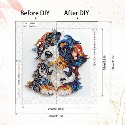 Paper Quilling Puppies - Special Shaped Drill Diamond Painting 30*30CM