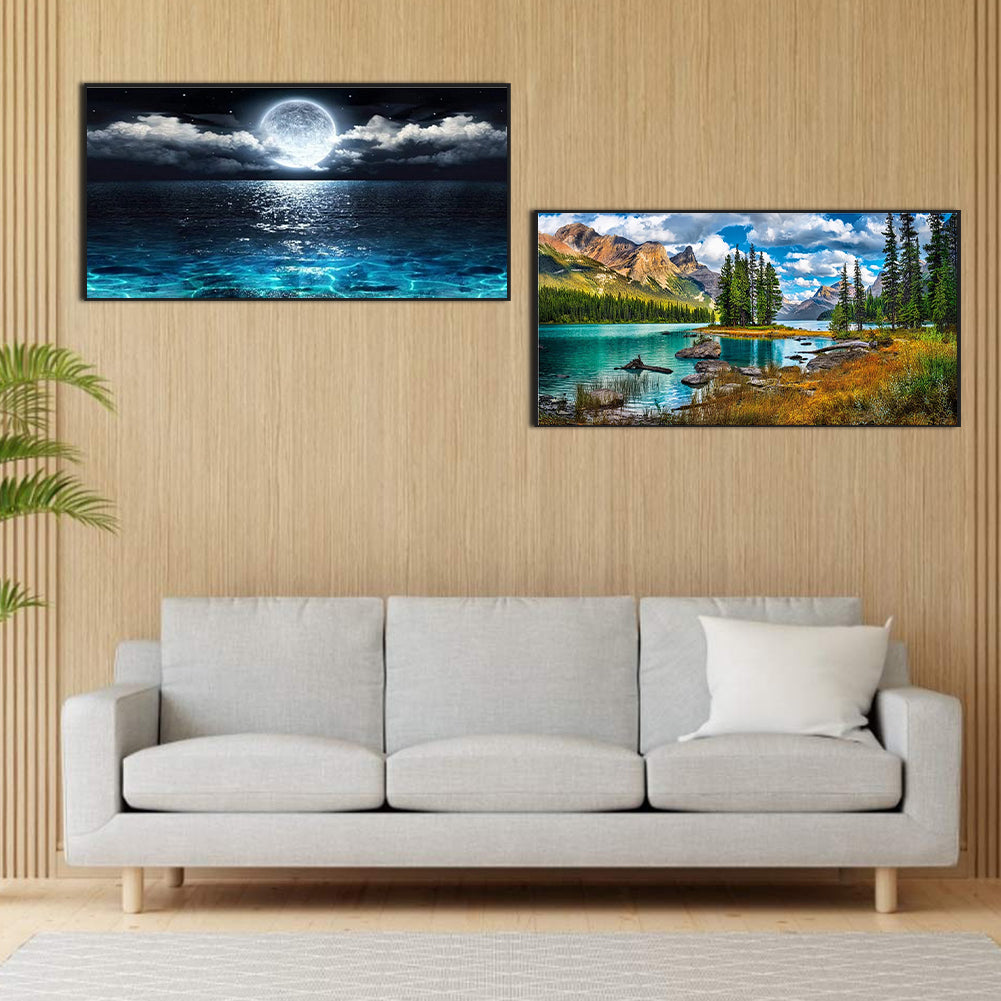 Outdoor Scenery - Full AB Round Drill Diamond Painting 80*40CM