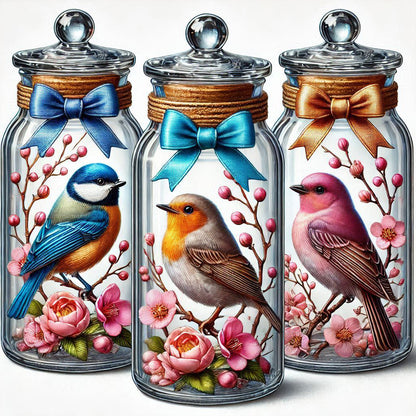 Birds In Bottles - Full Round Drill Diamond Painting 40*40CM