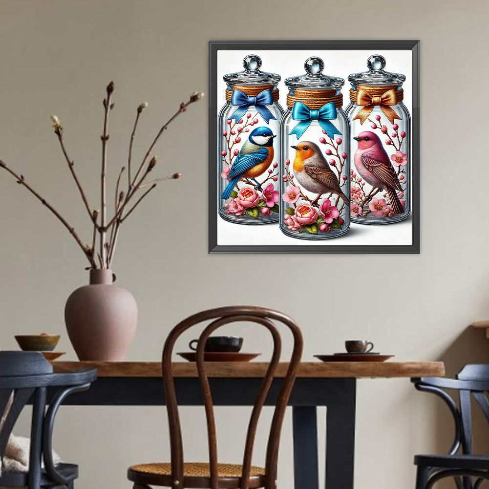 Birds In Bottles - Full Round Drill Diamond Painting 40*40CM