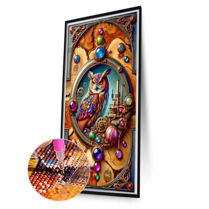 Owl - Full Round Drill Diamond Painting 40*70CM