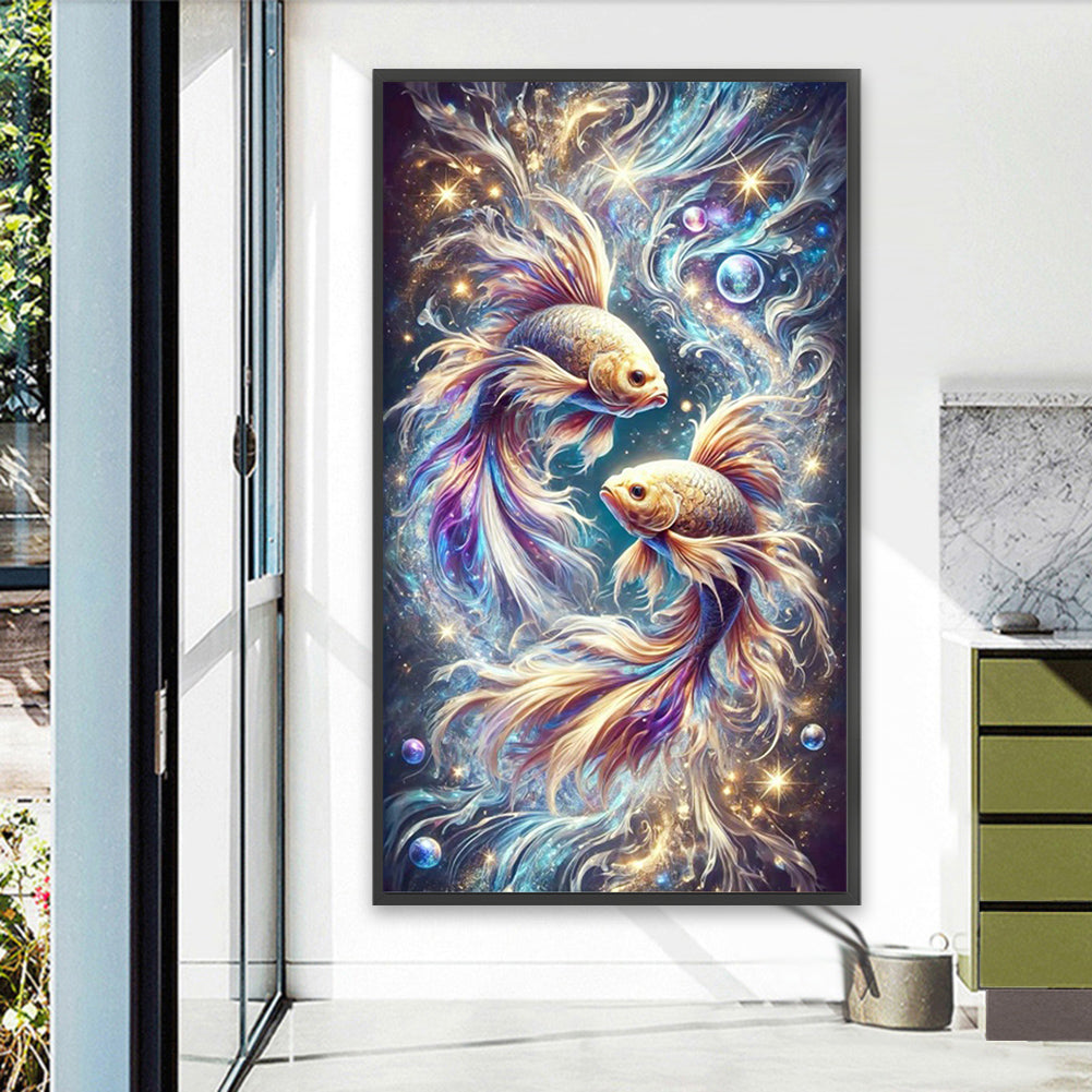 Pisces Playing With Pearls - Full Square Drill Diamond Painting 40*70CM