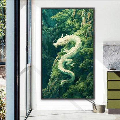 Dragons In Green Mountains - Full Square Drill Diamond Painting 40*70CM