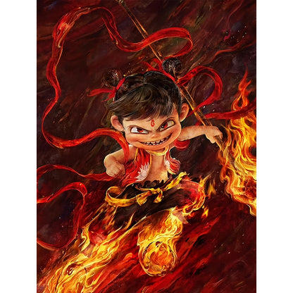 Nezha - Full Round Drill Diamond Painting 30*40CM