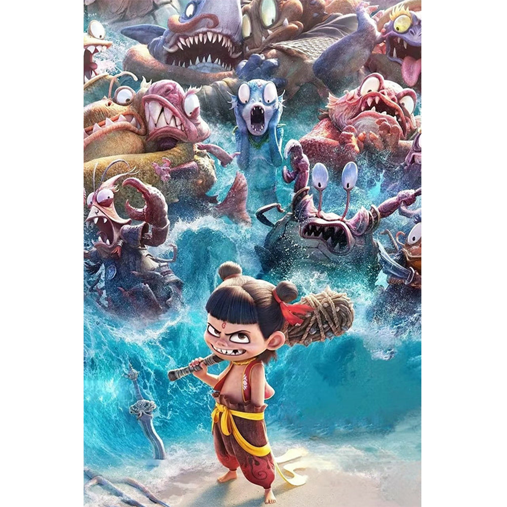 Nezha And The Dragons - Full Round Drill Diamond Painting 40*60CM