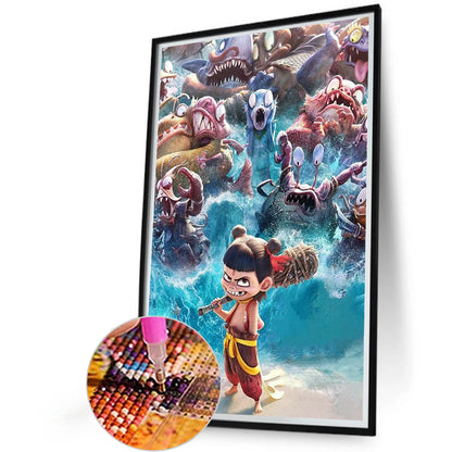 Nezha And The Dragons - Full Round Drill Diamond Painting 40*60CM