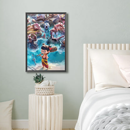 Nezha And The Dragons - Full Round Drill Diamond Painting 40*60CM
