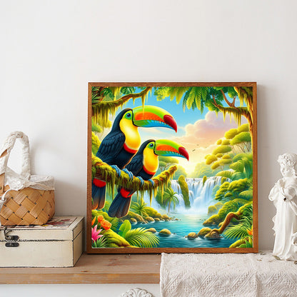 Toucans In Summer Rainforests - Full Round Drill Diamond Painting 30*30CM