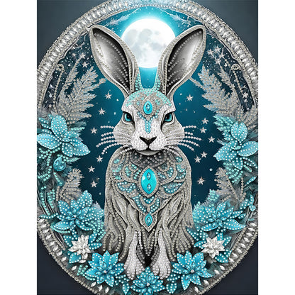 Blue Fantasy Bunny - Special Shaped Drill Diamond Painting 30*40CM