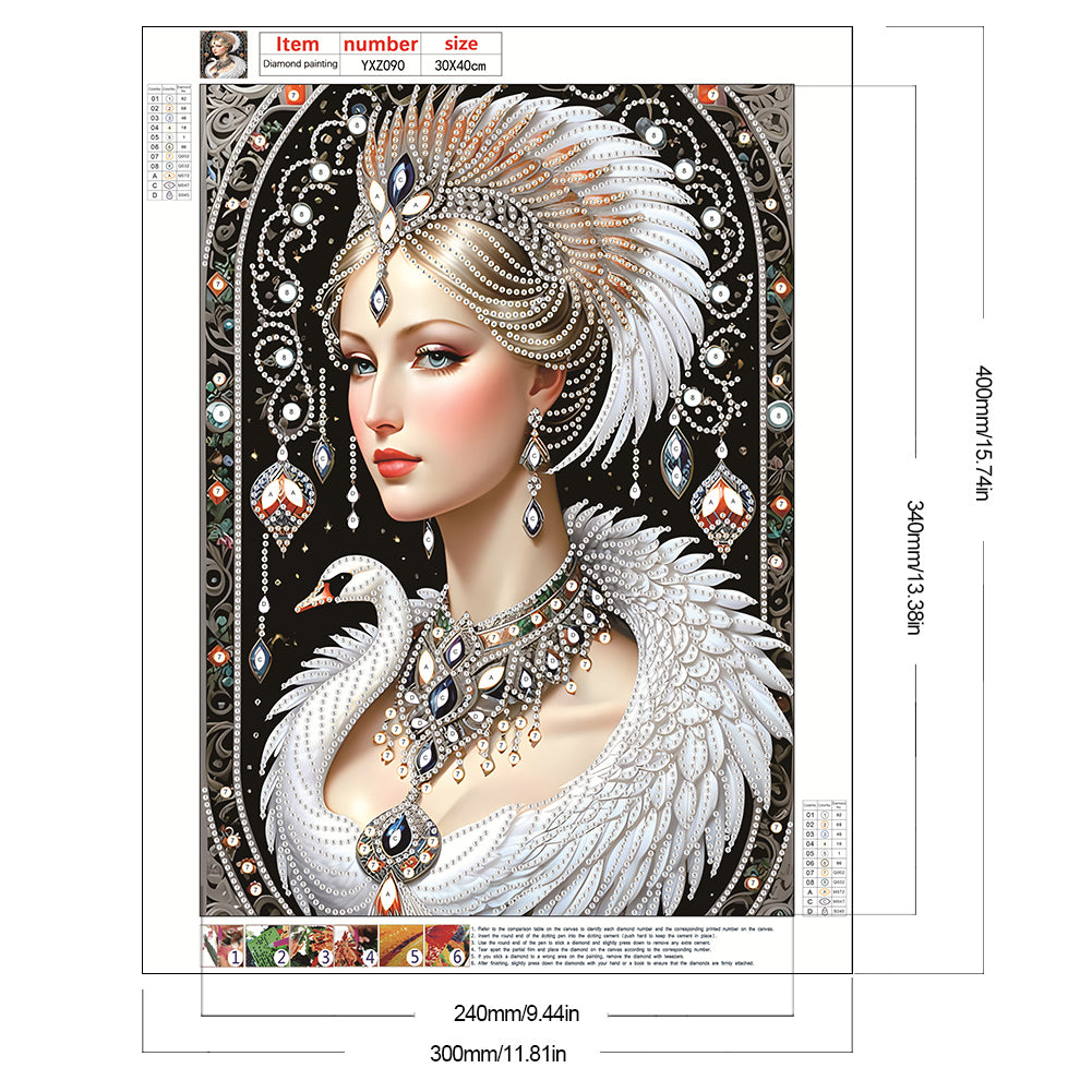 Elegant And Luxurious Woman - Special Shaped Drill Diamond Painting 30*40CM