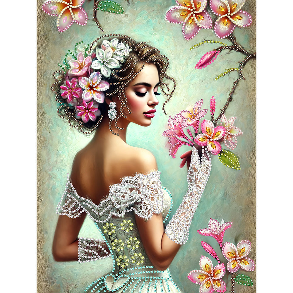 Elegant And Luxurious Woman - Special Shaped Drill Diamond Painting 30*40CM
