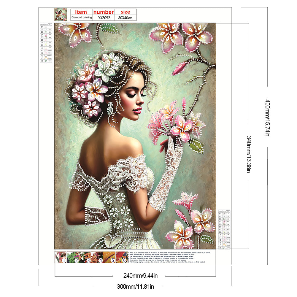 Elegant And Luxurious Woman - Special Shaped Drill Diamond Painting 30*40CM