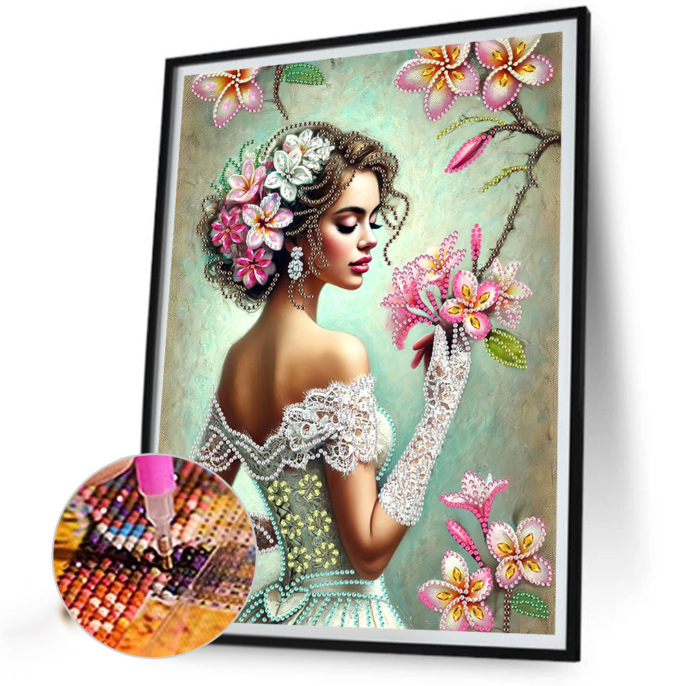 Elegant And Luxurious Woman - Special Shaped Drill Diamond Painting 30*40CM