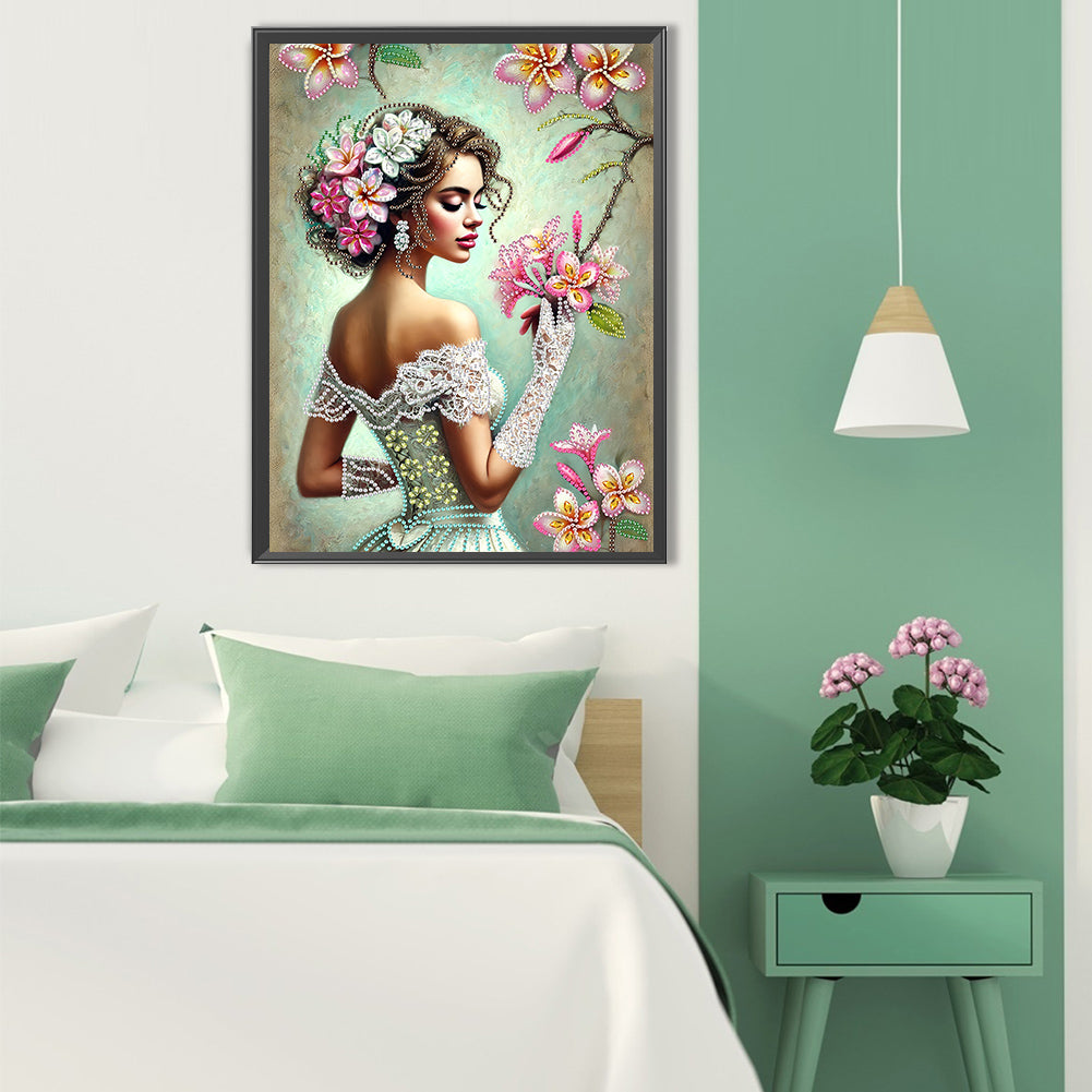 Elegant And Luxurious Woman - Special Shaped Drill Diamond Painting 30*40CM
