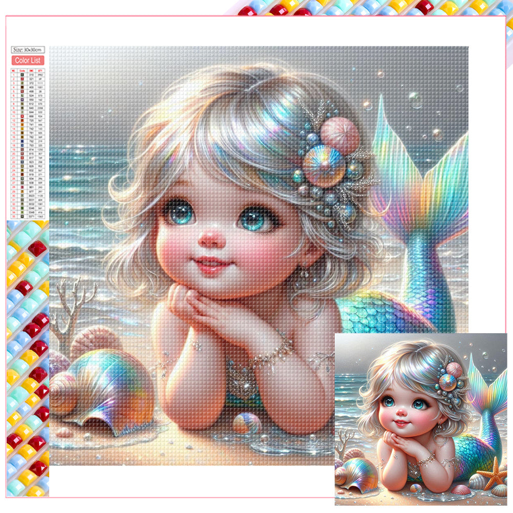 Mermaid - Full Square Drill Diamond Painting 30*30CM