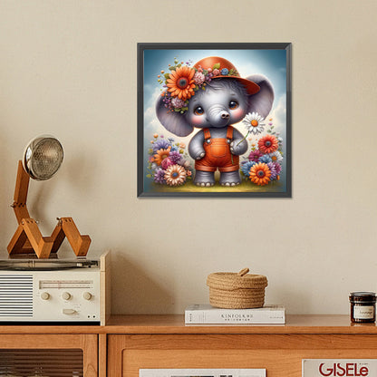 Elephant'S Garden - Full Square Drill Diamond Painting 30*30CM