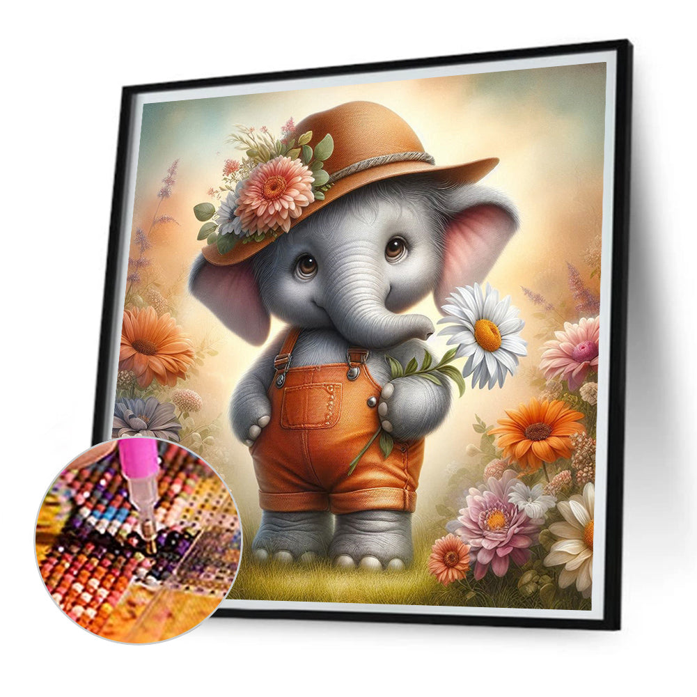 Elephant'S Garden - Full Square Drill Diamond Painting 30*30CM