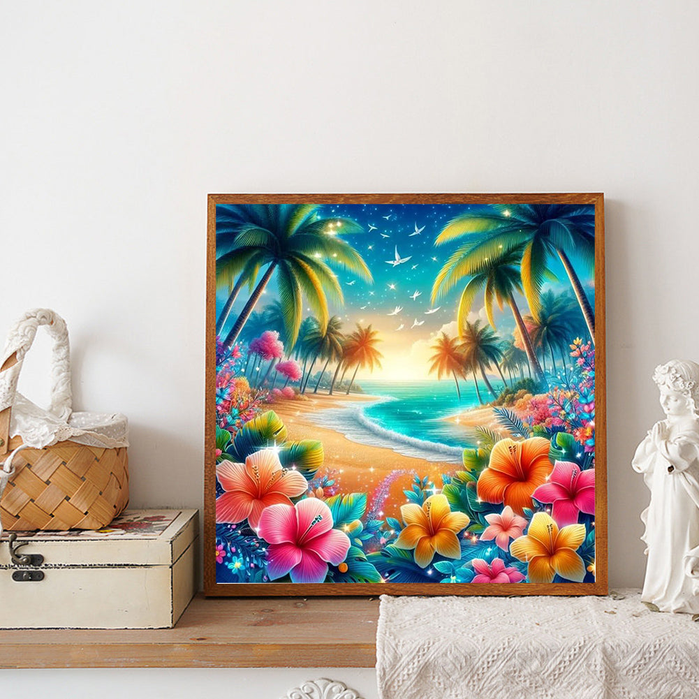 Colorful Beach - Full Round Drill Diamond Painting 30*30CM