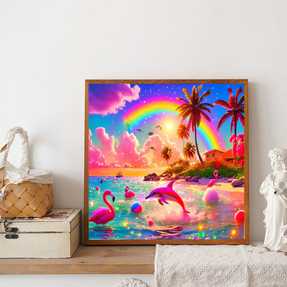 Colorful Beach - Full Round Drill Diamond Painting 30*30CM