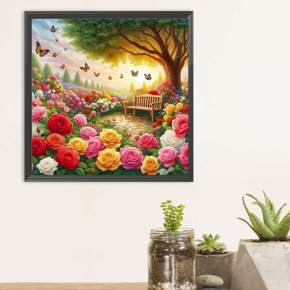 Flower Sea Scenery - Full Round Drill Diamond Painting 30*30CM