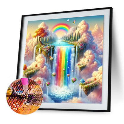 Waterfall Scenery - Full Round Drill Diamond Painting 30*30CM