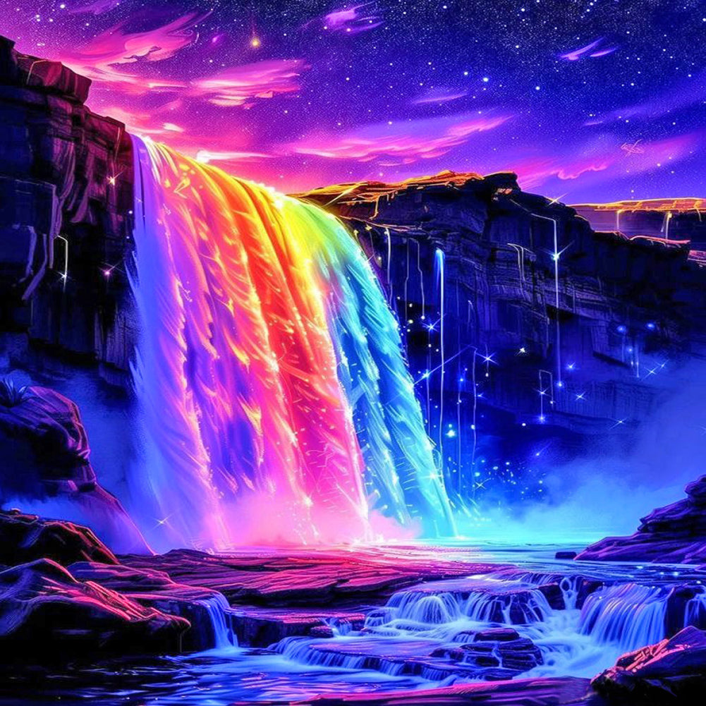 Waterfall Scenery - Full Round Drill Diamond Painting 30*30CM