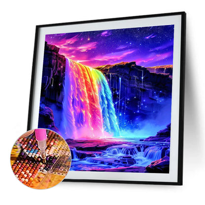 Waterfall Scenery - Full Round Drill Diamond Painting 30*30CM
