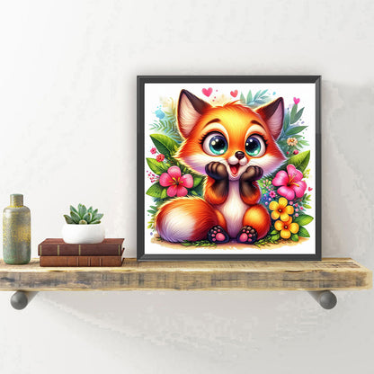 Big Eye Fox - Full Round Drill Diamond Painting 30*30CM