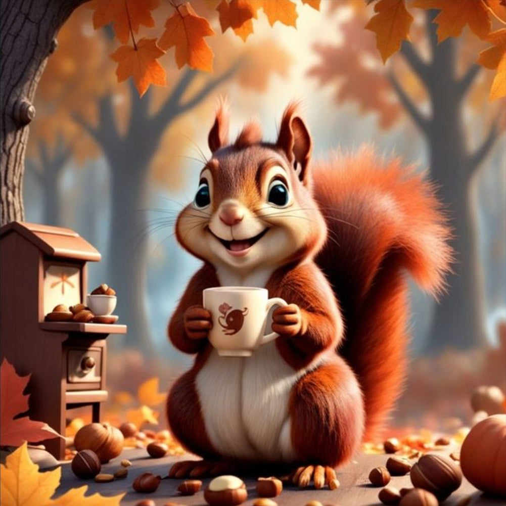 Squirrel - Full Round Drill Diamond Painting 30*30CM