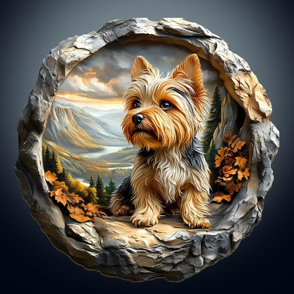 Yorkshire Puppy - Full Round Drill Diamond Painting 30*30CM