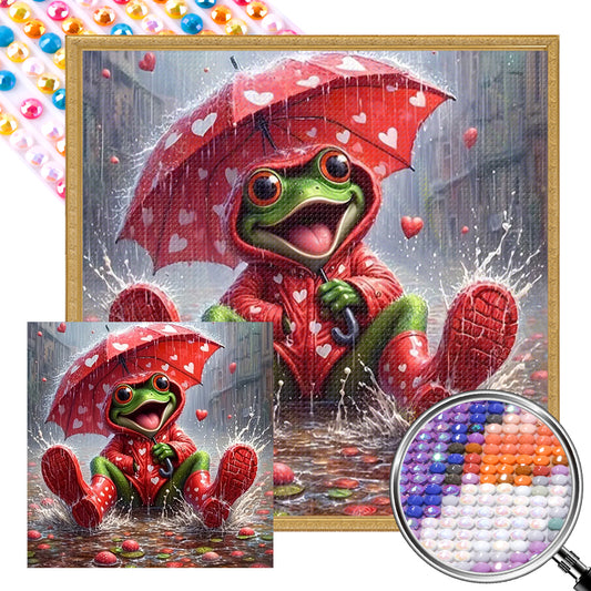 Red Clothes Frog - Full AB Round Drill Diamond Painting 40*40CM