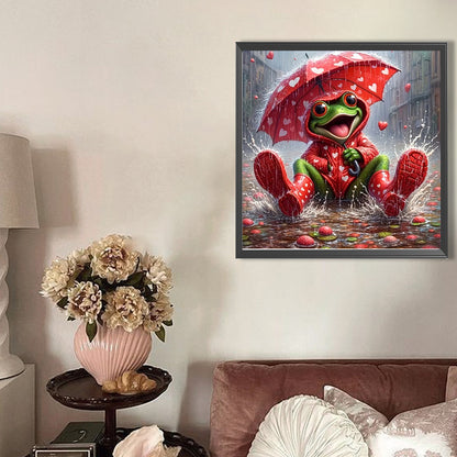 Red Clothes Frog - Full AB Round Drill Diamond Painting 40*40CM