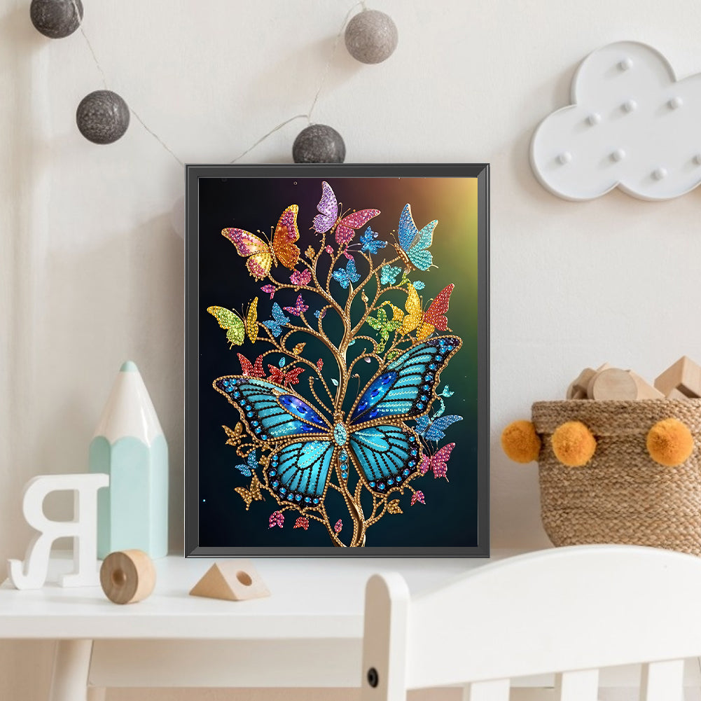 Dream Butterfly Tree - Special Shaped Drill Diamond Painting 30*40CM