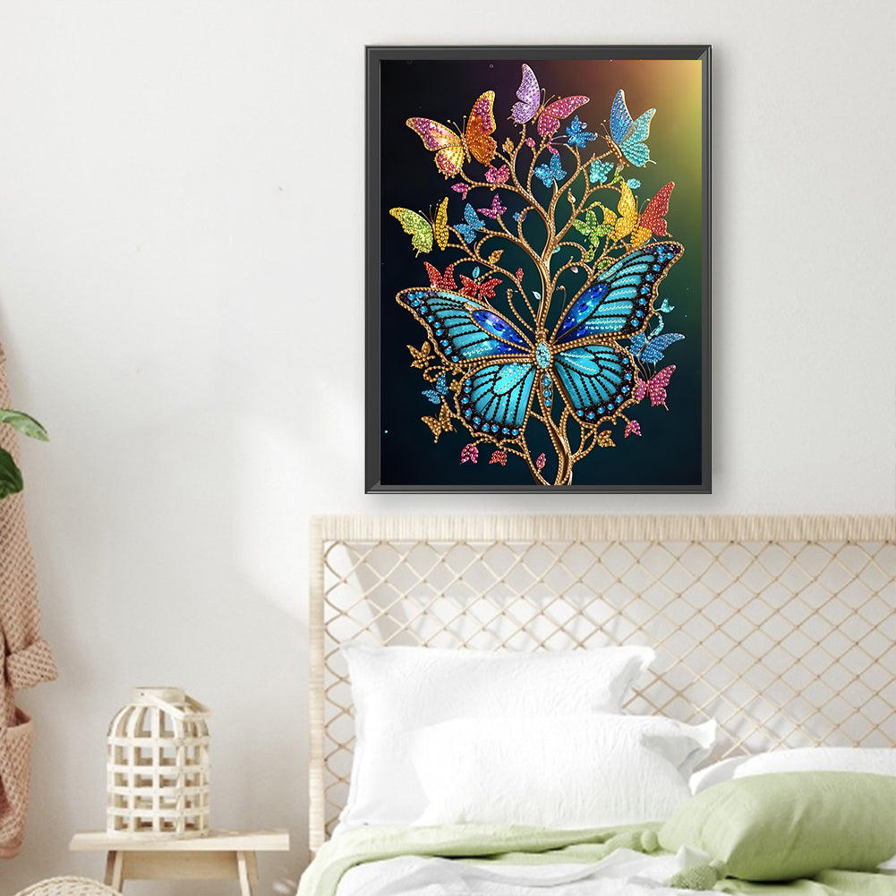 Dream Butterfly Tree - Special Shaped Drill Diamond Painting 30*40CM