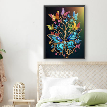 Dream Butterfly Tree - Special Shaped Drill Diamond Painting 30*40CM